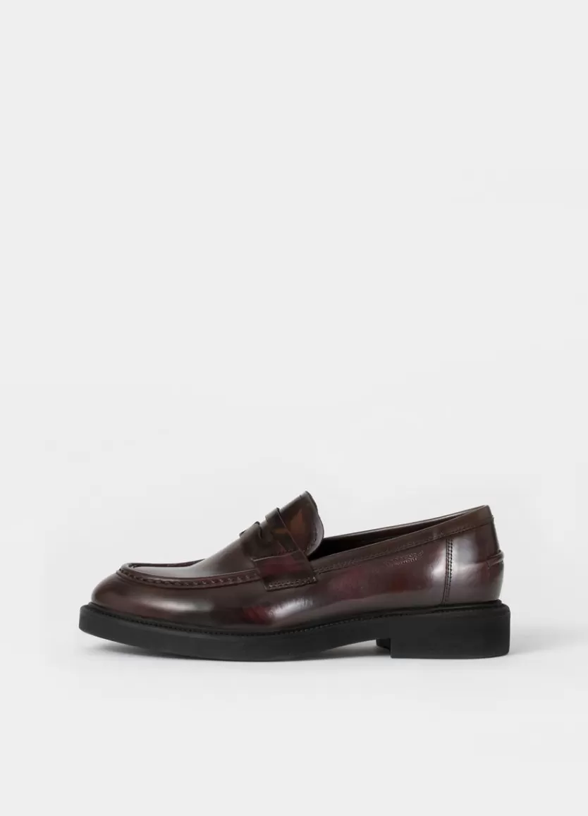 Loafers*Vagabond Alex W Loafer Dark Red Polished Leather