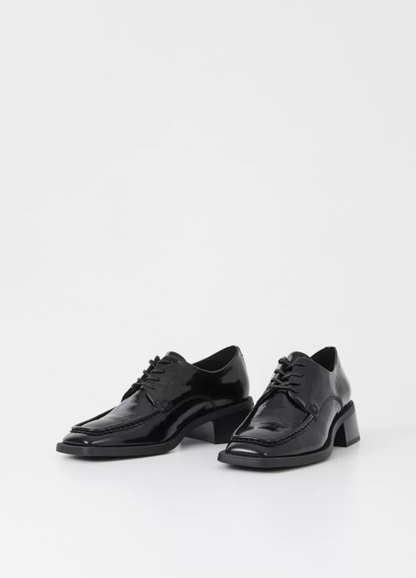 Shoes*Vagabond Blanca Shoes Black Crinkled Patent Leather