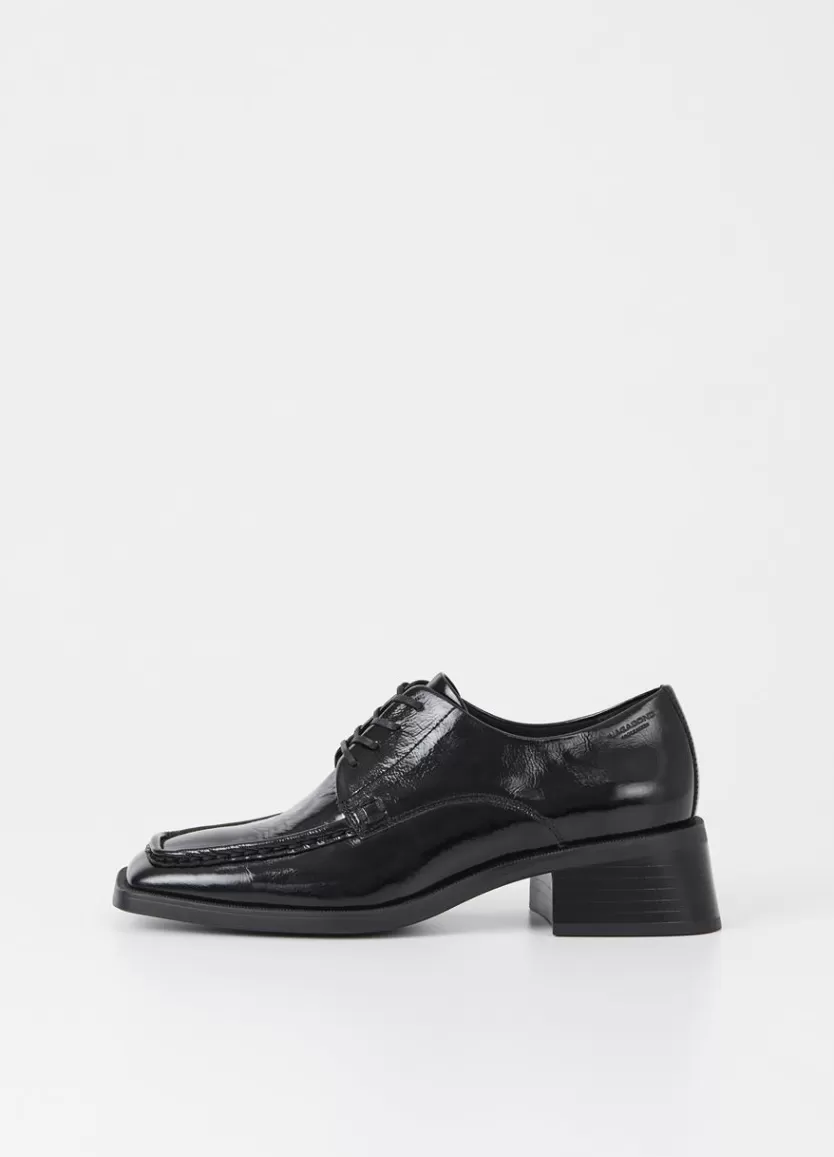 Shoes*Vagabond Blanca Shoes Black Crinkled Patent Leather