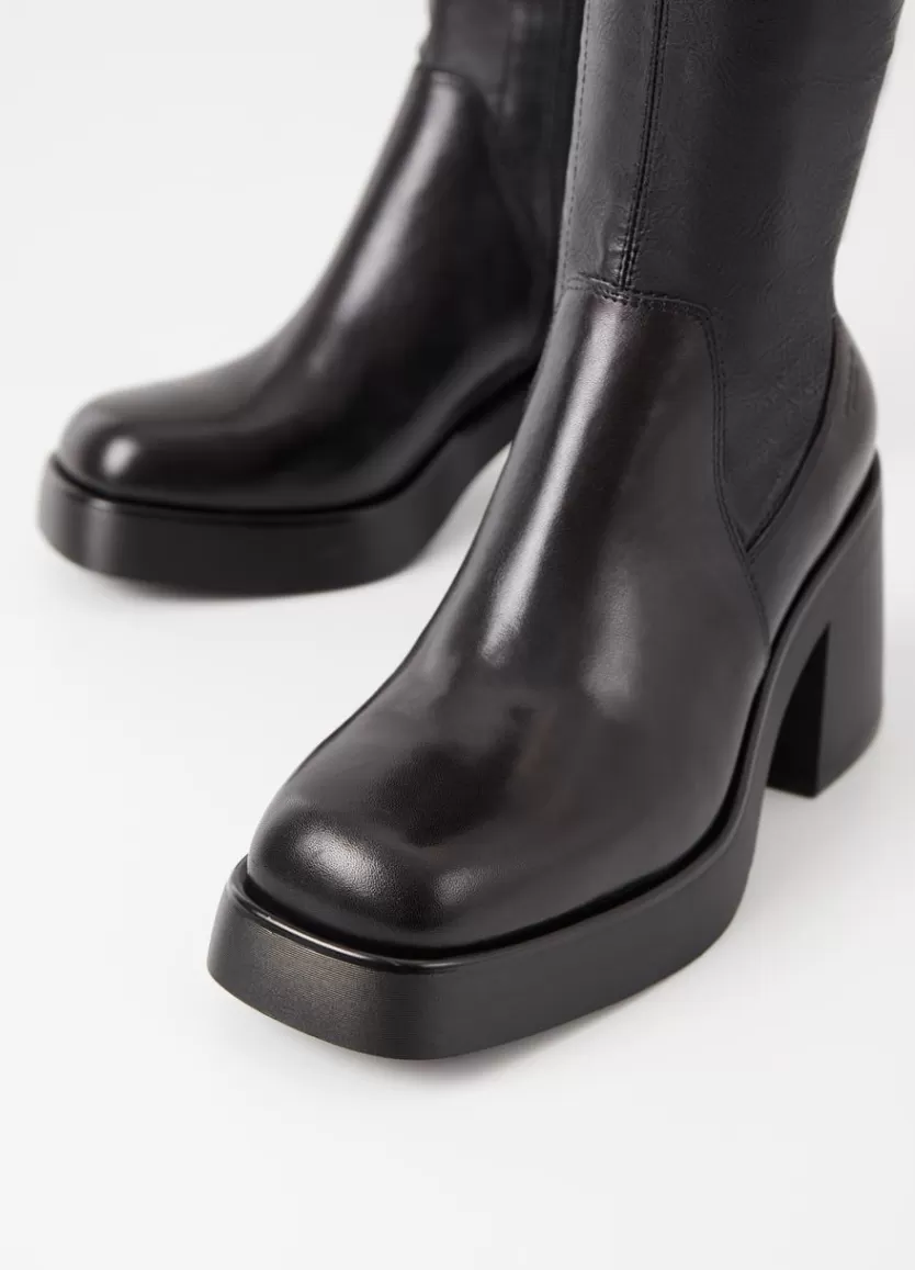 Boots*Vagabond Brooke Tall Boots Black Leather/Comb