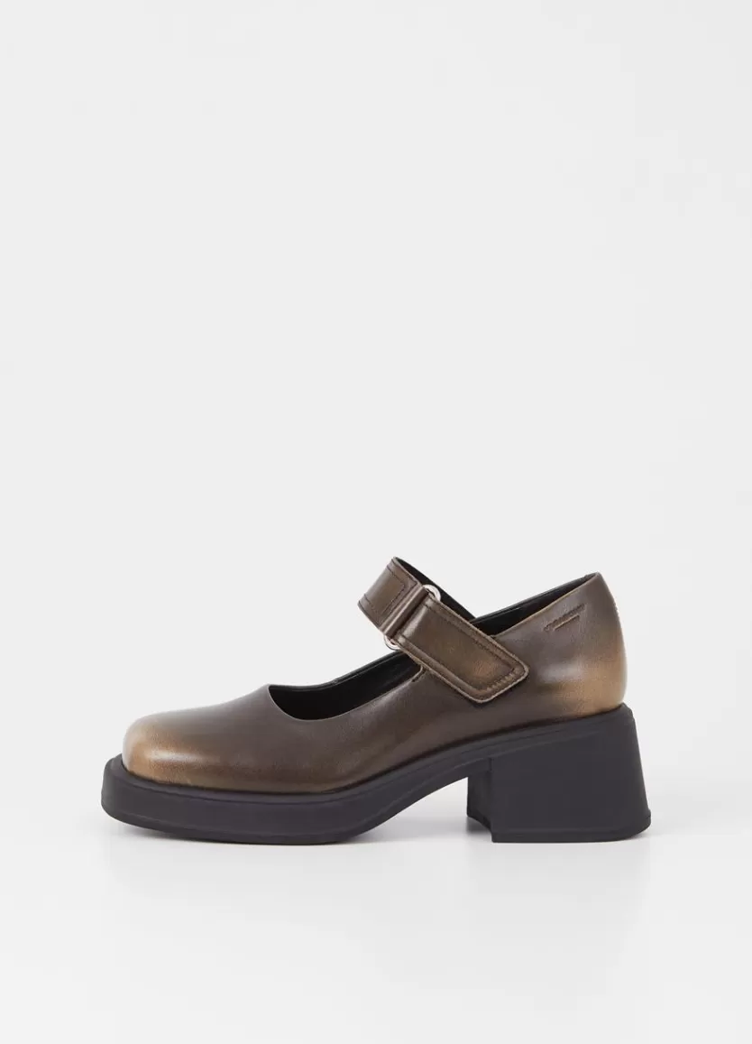 Mary Janes*Vagabond Dorah Pumps Brown Brush Off Leather