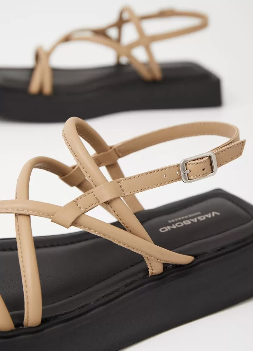 Sandals*Vagabond Evy Sandals Beige Leather